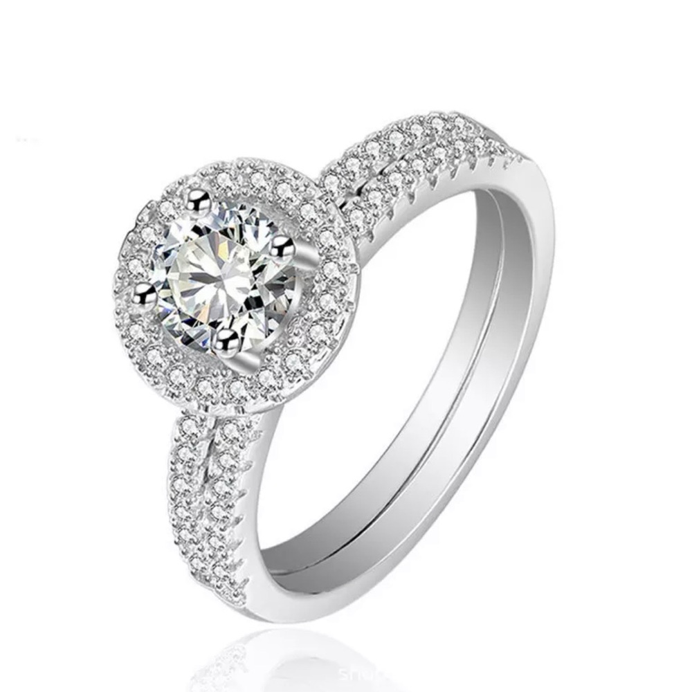 ✨2 Piece Round Halo Set✨✨ 18K White Gold✨ - Picture 2 of 7
